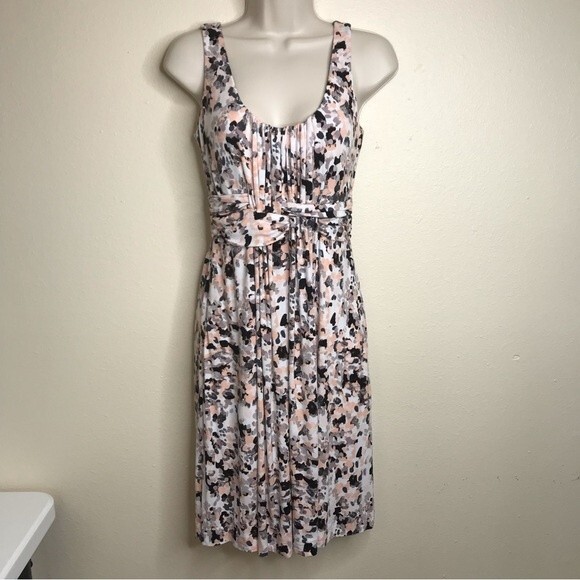 Soma Sleeveless Wrap Cumberbund Empire Waist Soft Rayon Peach Gray Dress XS - Picture 14 of 14